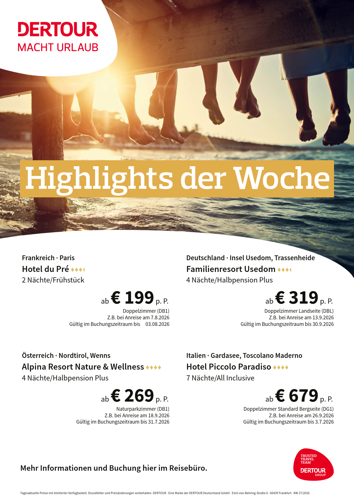 DERTOUR Highlights der Woche